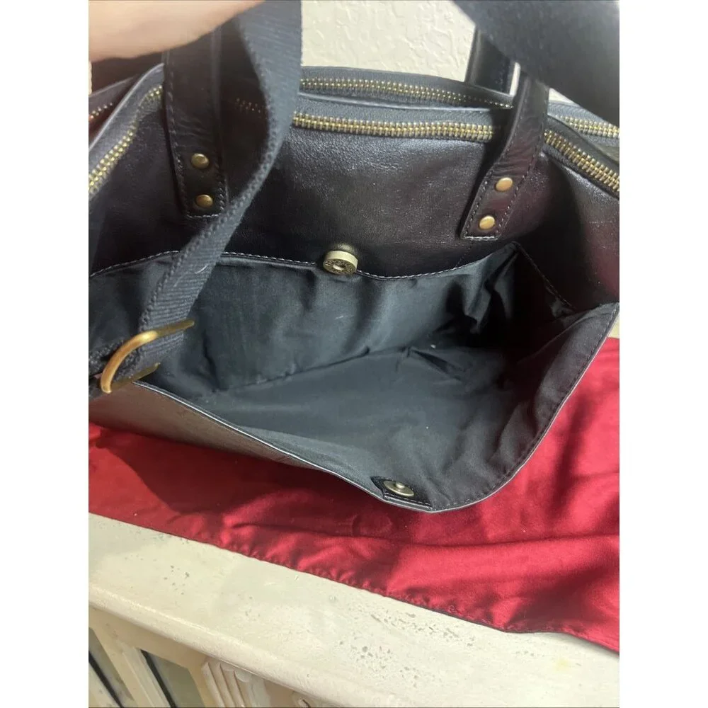 Fossil Haskell Double Zip Unisex Laptop Classic Black Work Bag Business Travel